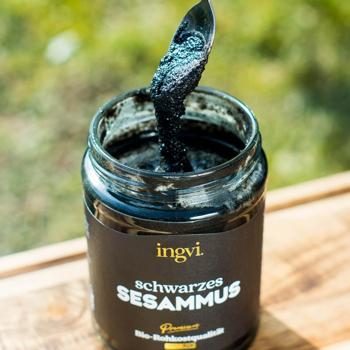 Organic Raw Black Sesame Butter "Tahin" Ingvi 500g