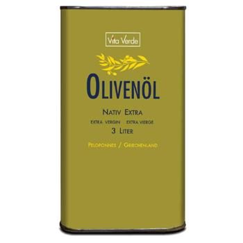 Olivenöl Extra (Peloponnes) bio & roh 3L