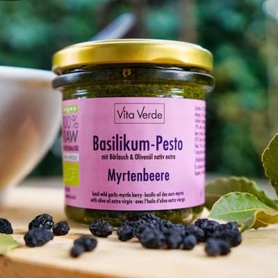 Pesto Basilic & Myrthe bio & cru 165mL